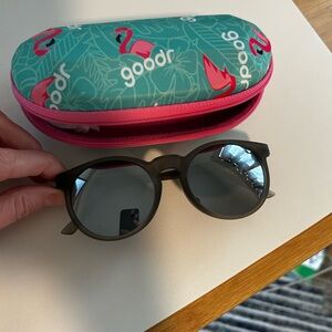 Goodr Round Sunglasses with Flamingo Case